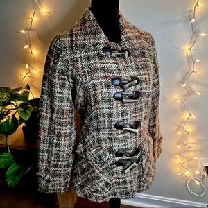 Per Una Small Plaid Wool Winter Coat